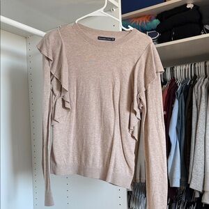 Abercrombie & Fitch Light Brown Ruffle Sweatshirt